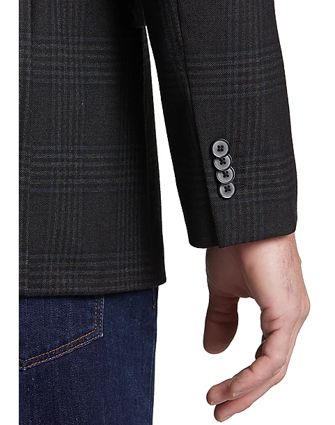 Joseph Abboud Modern Fit Wool Sport Coat, Black Plaid Joseph Abboud Modern Fit Wool Sport Coat, Black Plaid -Joseph Abboud MW40 15LW 02 JOSEPH ABBOUD BLACK PLAID ALT1