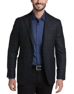 Joseph Abboud Slim Fit Sport Coat, Charcoal Windowpane Plaid