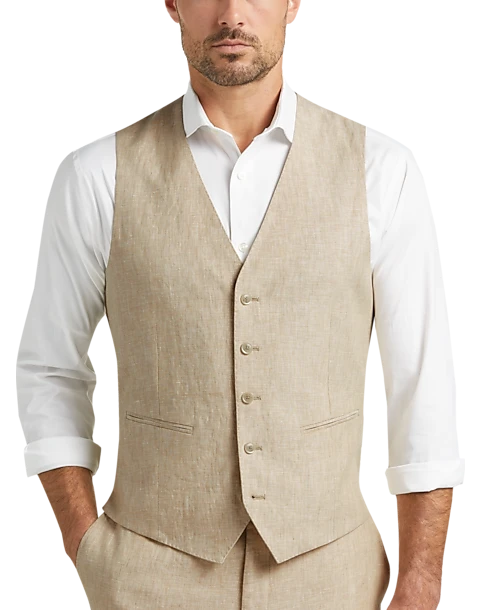JOE Joseph Abboud Linen Slim Fit Suit Separates Vest, Tan JOE Joseph Abboud Linen Slim Fit Suit Separates Vest, Tan -Joseph Abboud MW40 3RTE 23 JOE JOSEPH ABBOUD TAN CHAMBRAY MAIN