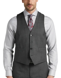 Joseph Abboud Classic Fit Suit Separates Vest, Gray Sharkskin