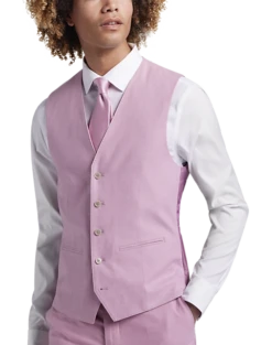 JOE Joseph Abboud Slim Fit Linen Blend Suit Separates Vest, Raspberry
