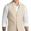JOE Joseph Abboud Slim Fit Linen Blend Suit Separates Vest, Tan Chambray -Joseph Abboud MW40 3XN5 23 JOE JOSEPH ABBOUD TAN CHAMBRAY MAIN