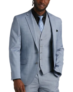 JOE Joseph Abboud Slim Fit Suit Separates Coat Light Blue Sharkskin -Joseph Abboud MW40 3XNJ 15 JOE JOSEPH ABBOUD LT BLUE SHARKSKIN ALT7