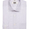 Joseph Abboud Classic Fit Spread Collar Dress Shirt, Burgundy Grid -Joseph Abboud MW40 5FP6 36 JOSEPH ABBOUD BLUE CHECK MAIN