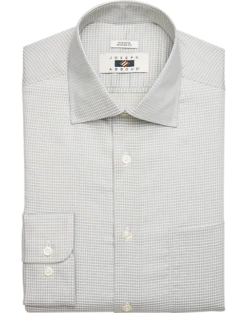 Joseph Abboud Modern Fit Spread Collar Dress Shirt, Green Tonal Grid