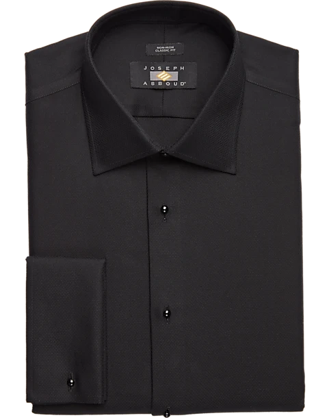 Joseph Abboud Classic Fit French Cuff Tuxedo Formal Shirt, Black Joseph Abboud Classic Fit French Cuff Tuxedo Formal Shirt, Black -Joseph Abboud MW40 5FZA 08 JOSEPH ABBOUD BLACK SOLID MAIN
