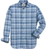 Joseph Abboud Modern Fit Spread Collar Sport Shirt, Blue Plaid -Joseph Abboud MW40 6L7V 14 JOSEPH ABBOUD BLUE MAIN