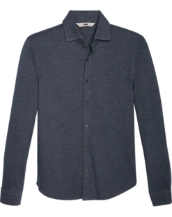 Joseph Abboud Modern Fit Spread Collar Shirt, Navy Blue Houndstooth