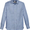Joseph Abboud Non-Iron Modern Fit Spread Collar Sport Shirt, Blue Check -Joseph Abboud MW40 6LHU 14 JOSEPH ABBOUD BLUE MAIN