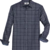 Joseph Abboud Modern Fit Sport Shirt, Navy Roadmap Plaid -Joseph Abboud MW40 6LWL 01 JOSEPH ABBOUD NAVY MAIN