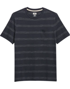 Joseph Abboud Modern Fit Short Sleeve Crew Neck T-Shirt Navy Stripe