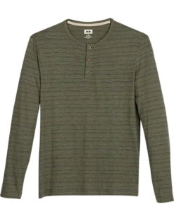 Joseph Abboud Modern Fit Henley, Olive Stripe