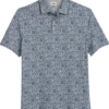Joseph Abboud Modern Fit Short Sleeve Polo Shirt, Gray & Blue Floral -Joseph Abboud MW40 6MRG 04 JOSEPH ABBOUD MED GRAY MAIN