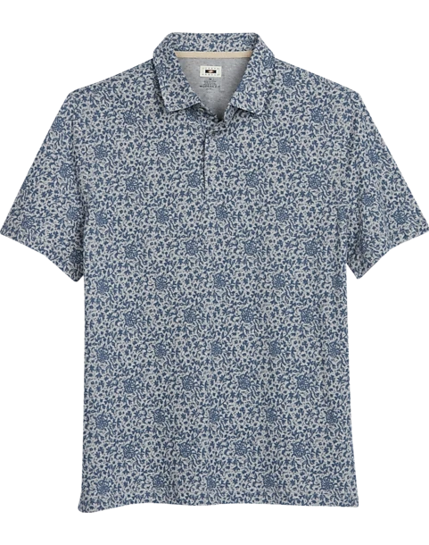 Joseph Abboud Modern Fit Short Sleeve Polo Shirt, Gray & Blue Floral Joseph Abboud Modern Fit Short Sleeve Polo Shirt, Gray & Blue Floral -Joseph Abboud MW40 6MRG 04 JOSEPH ABBOUD MED GRAY MAIN