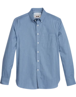 Joseph Abboud Modern Fit Sport Shirt, Blue Melange Check