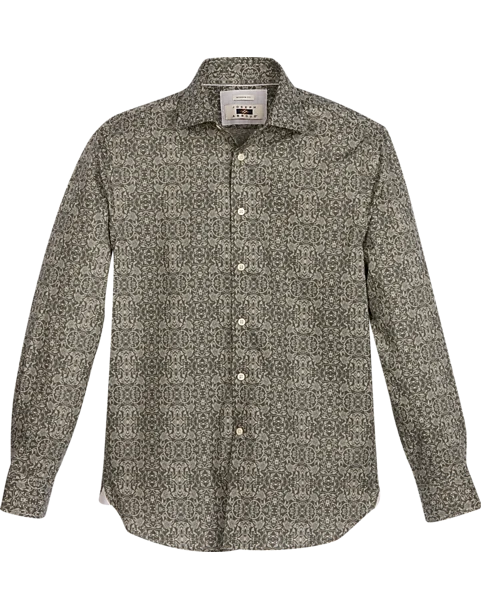 Joseph Abboud Modern Fit Spread Collar Sport Shirt, Olive Brocade Joseph Abboud Modern Fit Spread Collar Sport Shirt, Olive Brocade -Joseph Abboud MW40 6MTV 09 JOSEPH ABBOUD OLIVE MAIN