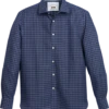 Joseph Abboud Modern Fit Linen Blend Shirt, Navy Gingham 1 Joseph Abboud Modern Fit Linen Blend Shirt, Navy Gingham -Joseph Abboud MW40 6MTY 01 JOSEPH ABBOUD NAVY MAIN