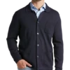 Joseph Abboud Modern Fit Spread Collar Knit Cardigan, Navy -Joseph Abboud MW40 6MUN 01 JOSEPH ABBOUD NAVY MAIN