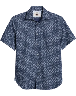 Joseph Abboud Modern Fit Sport Shirt, Navy Mini Floral