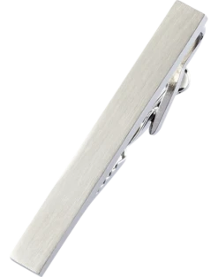 Joseph Abboud Matte Silver-Tone Tie Bar