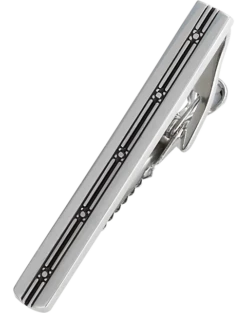 Joseph Abboud Silver & Black Tie Bar