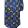 Joseph Abboud Narrow Silk Tie, Blue And Black Square And Floral Print -Joseph Abboud MW40 8VE7 02 JOSEPH ABBOUD BLACK MAIN