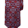 Joseph Abboud Narrow Silk Tie, Burgundy Square And Floral Print -Joseph Abboud MW40 8VE7 06 JOSEPH ABBOUD BURGUNDY MAIN