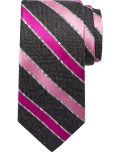 Joseph Abboud Narrow Tie, Pink & Black Stripe