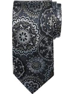 Joseph Abboud Narrow Tie, Black Medallion
