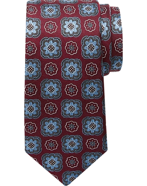 Joseph Abboud Narrow Tie, Burgundy & Blue Medallion Joseph Abboud Narrow Tie, Burgundy & Blue Medallion -Joseph Abboud MW40 8VEK 06 JOSEPH ABBOUD BURGUNDY MAIN