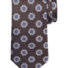 Joseph Abboud Narrow Silk Tie, Brown Medallion -Joseph Abboud MW40 8VEL 03 JOSEPH ABBOUD BROWN MAIN