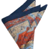Joseph Abboud Linen Pocket Square, Navy & Rust Fresco -Joseph Abboud MW40 8W8H 04 JOSEPH ABBOUD NVY RUST MAIN