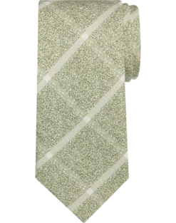 Joseph Abboud Narrow Tie, Olive Windowpane