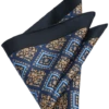 Joseph Abboud Silk Pocket Square, Navy Square Medallion -Joseph Abboud MW40 8WKD 01 JOSEPH ABBOUD NAVY MAIN