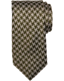 Joseph Abboud Narrow Tie, Olive Shepherd's Check