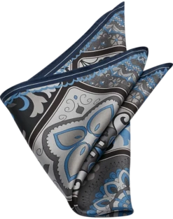 Joseph Abboud Pocket Square, Black Tile Mosaic